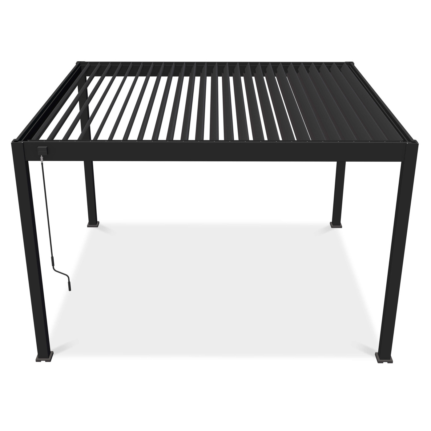 Widok z góry pergoli tarasowej DELUXE w rozmiarze 3,6x4 i w kolorze Anthracite