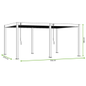 Wymiary tarasowej deluxe 3,6x7,2m w kolorze antracytowym Gutroof