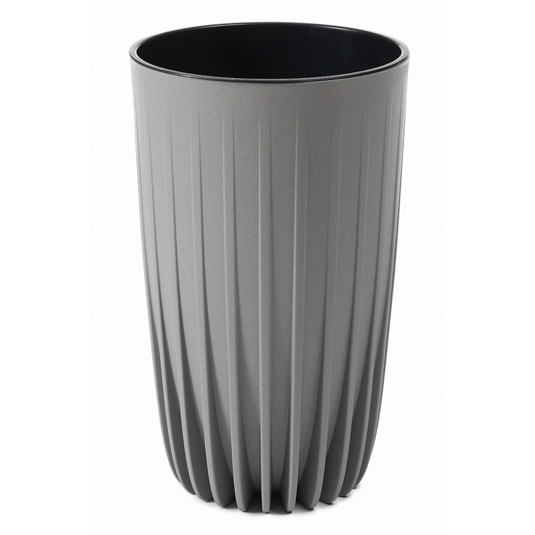 Ekologiczna doniczka z tworzywa sztucznego w szarym kolorze na rośliny i kwiaty