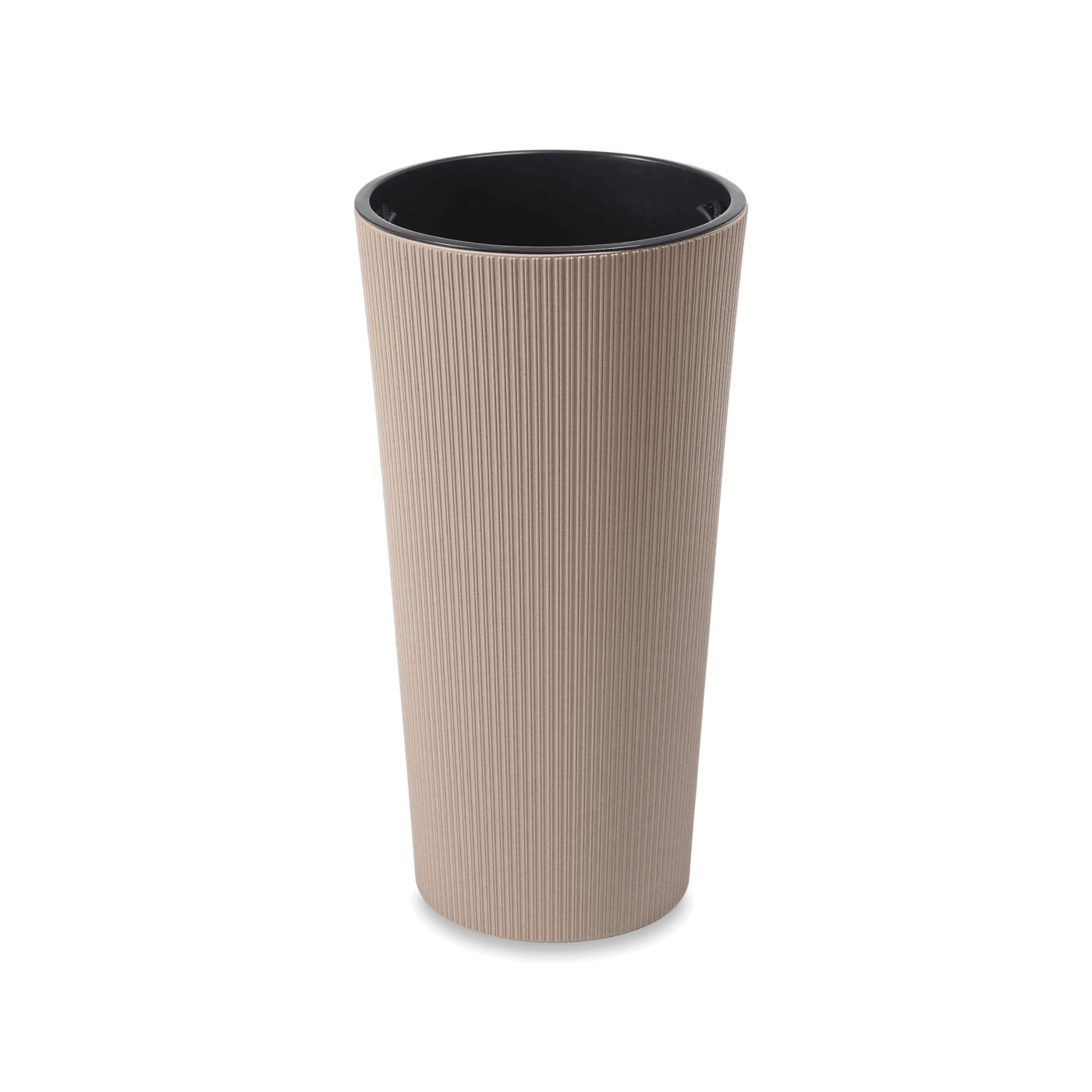 Okrągła donica LILIA ECO coffee 30cm jumper latte - LAMELA
