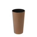 Okrągła donica LILIA ECO wood 19cm dłuto natural - LAMELA