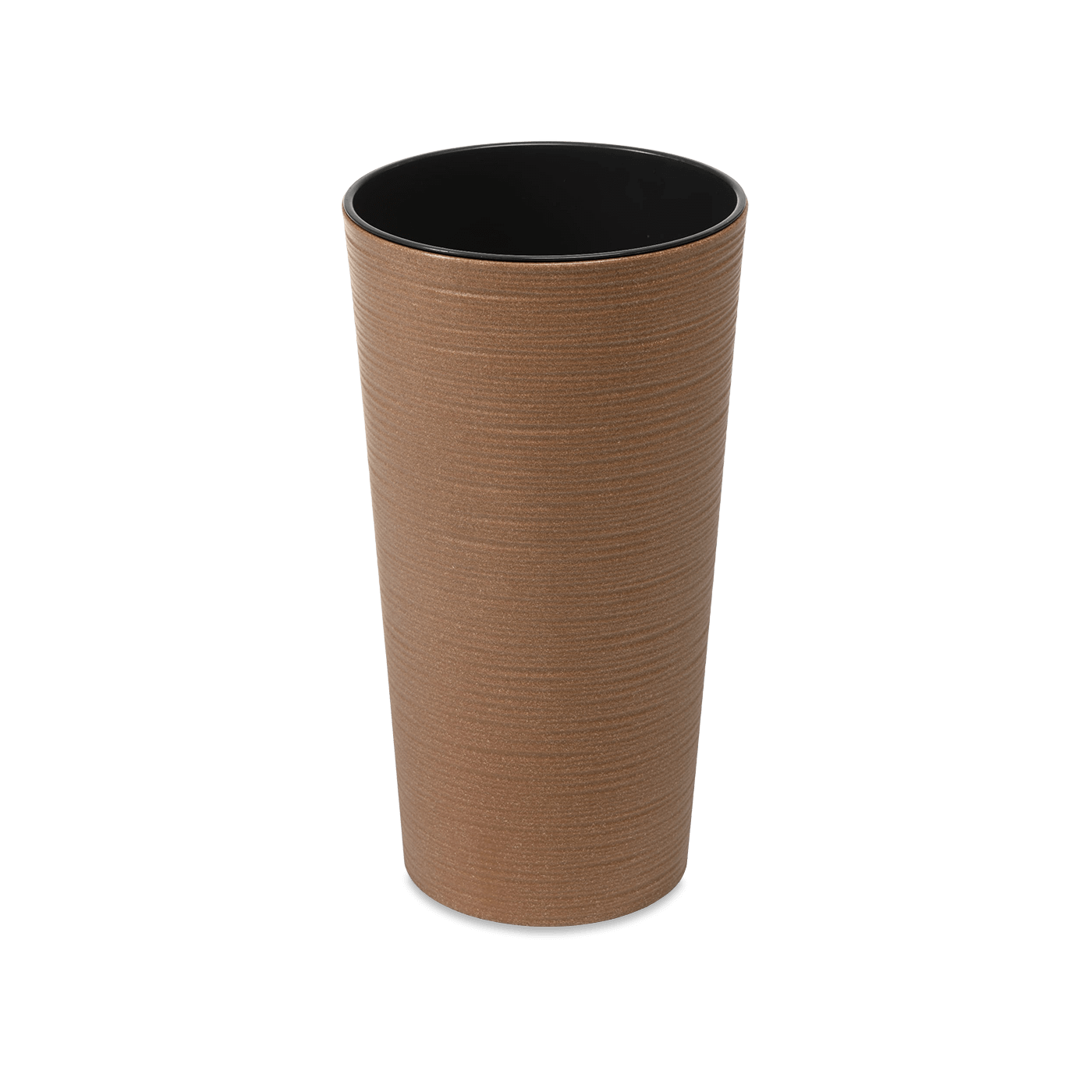 Okrągła donica LILIA ECO wood 30cm dłuto natural - LAMELA