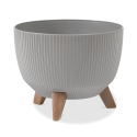 Doniczka misa ROMA ECO wood jumper 29cm szara - LAMELA