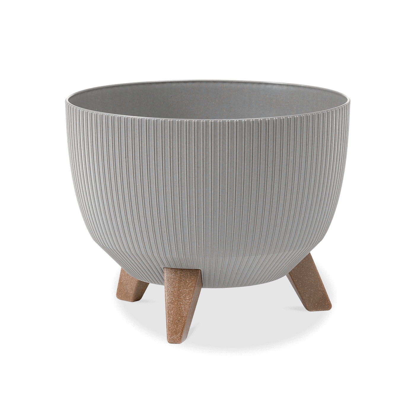Doniczka misa ROMA ECO wood jumper 29cm szara - LAMELA