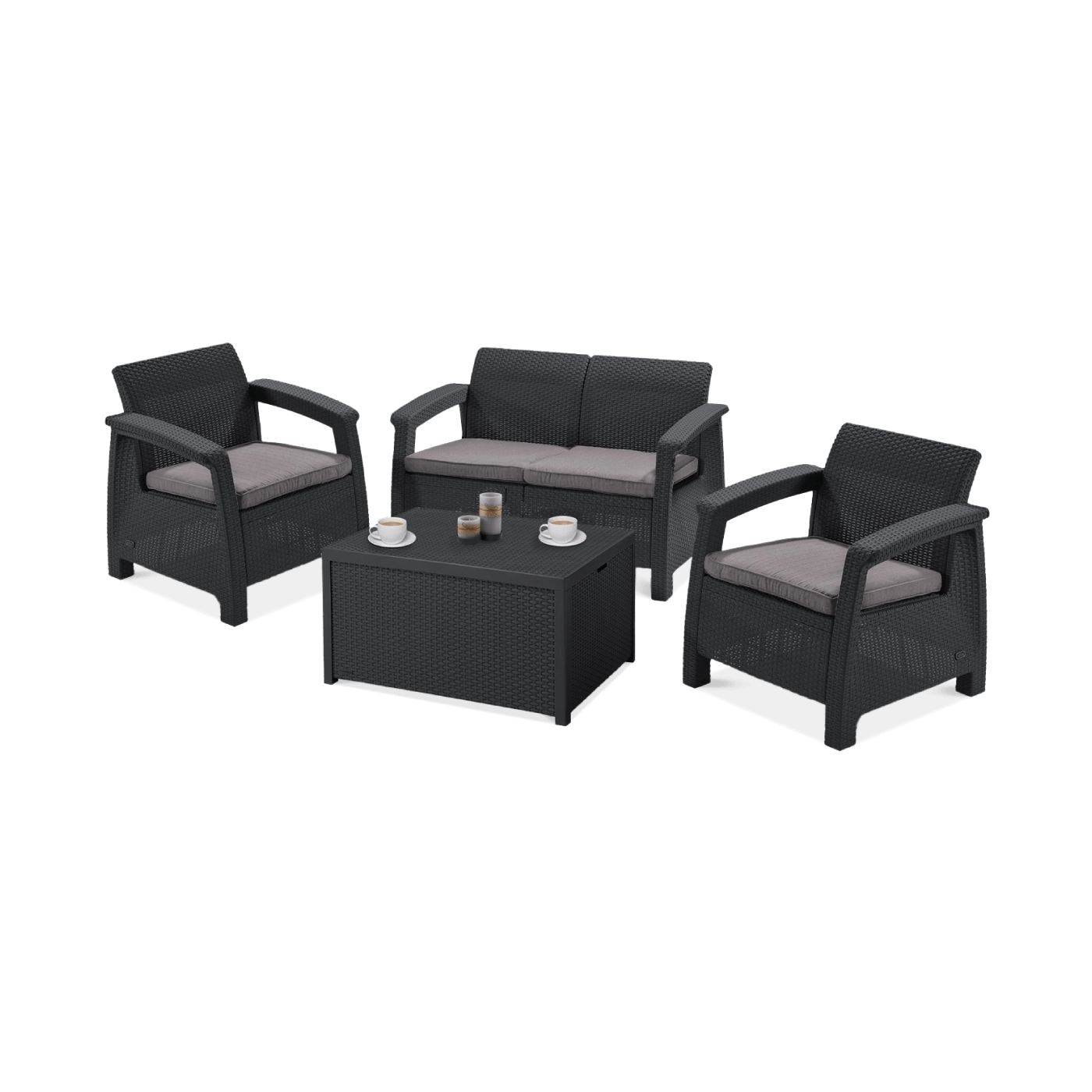 Mebe ogrodowe - Zestaw ogrodowy Corfu Box Graphite Focusgarden.pl