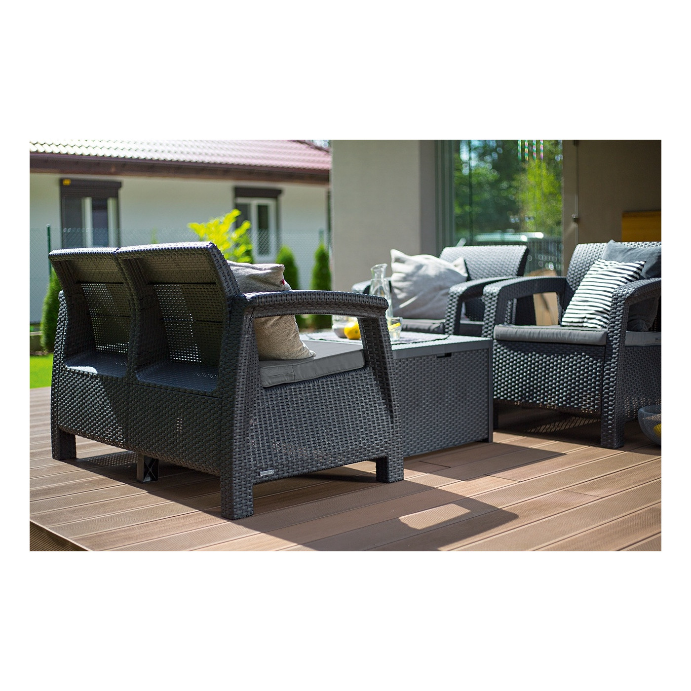 Mebe ogrodowe - Zestaw ogrodowy Corfu Box Graphite Focusgarden.pl