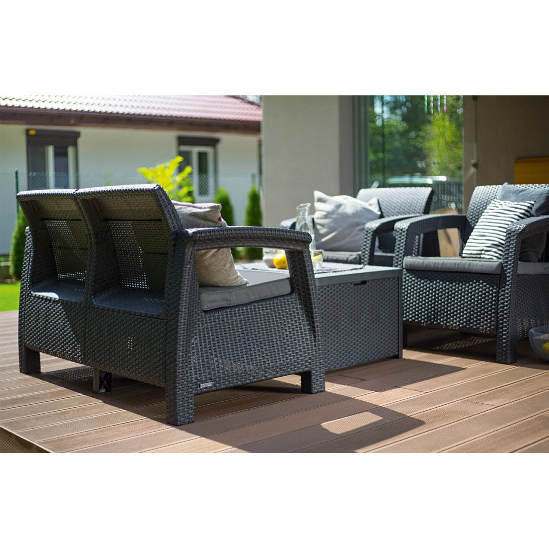 Mebe ogrodowe - Zestaw ogrodowy Corfu Box Graphite Focusgarden.pl