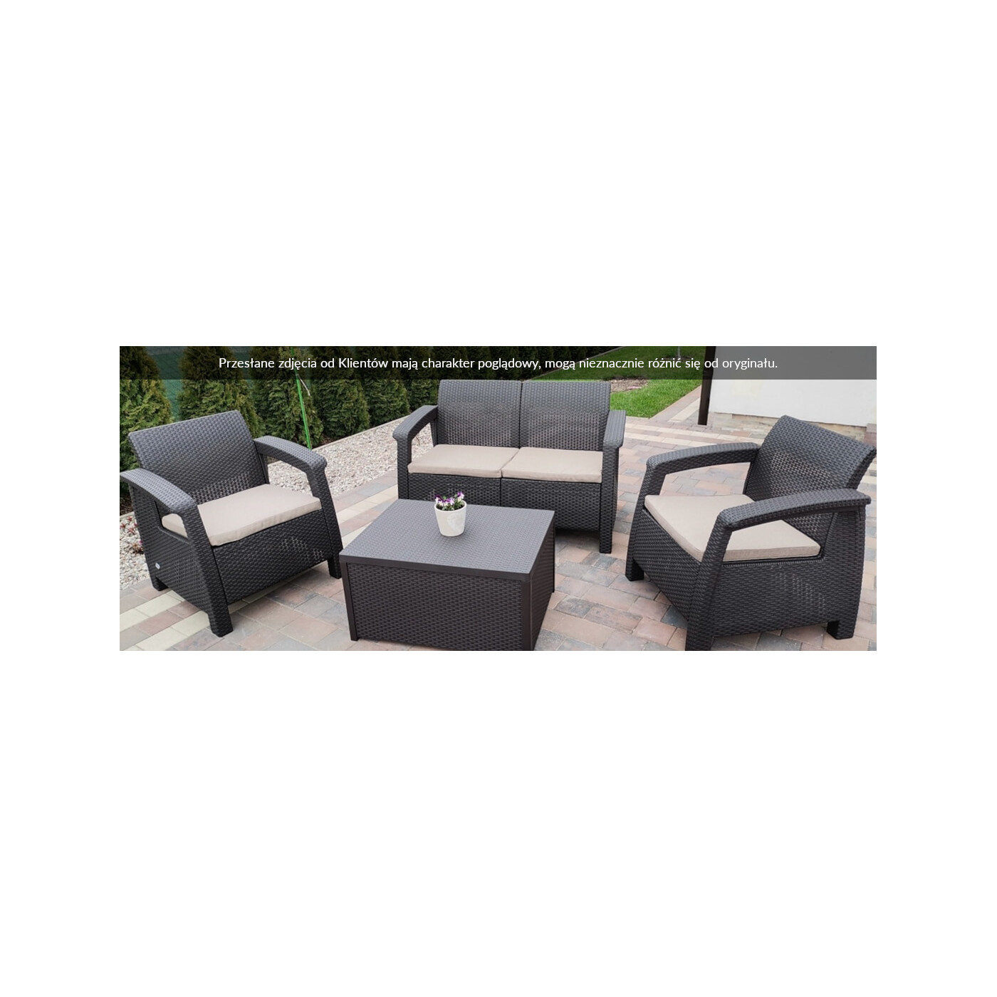 Mebe ogrodowe - Zestaw ogrodowy Corfu Box Graphite Focusgarden.pl
