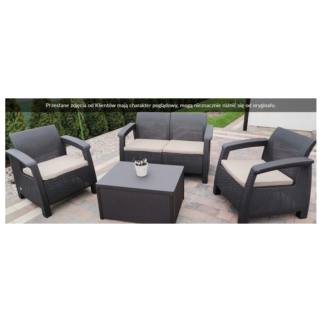 Mebe ogrodowe - Zestaw ogrodowy Corfu Box Graphite Focusgarden.pl