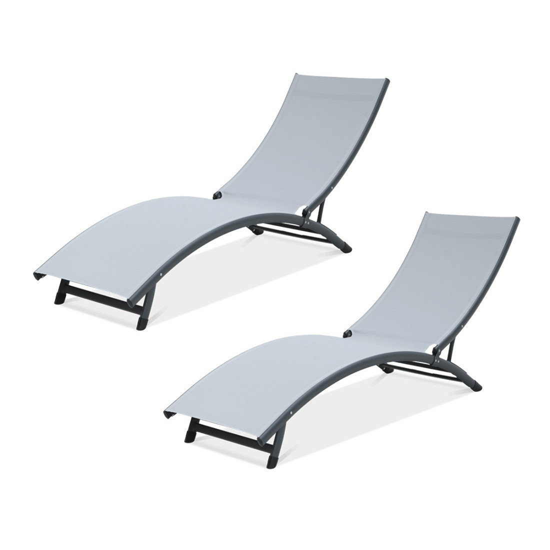 zestaw dwóch leżaków ogrodowych star light grey 2 szt