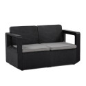 Ekologiczna dwuosobowa sofa w kolorze antracytowym