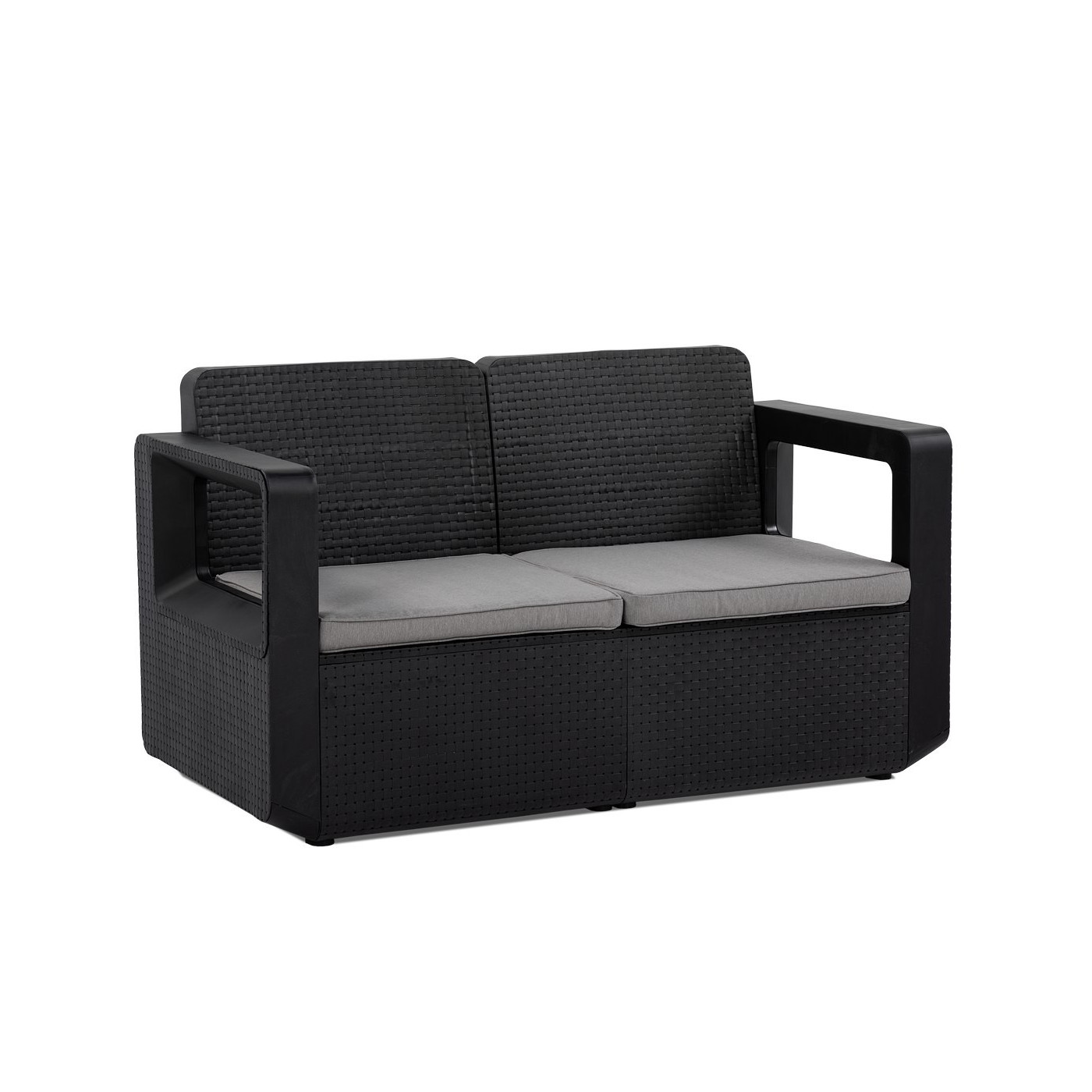 Ekologiczna dwuosobowa sofa w kolorze antracytowym