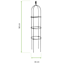 Wymiary - Czarna pergola na róże 180 cm - Cultivo