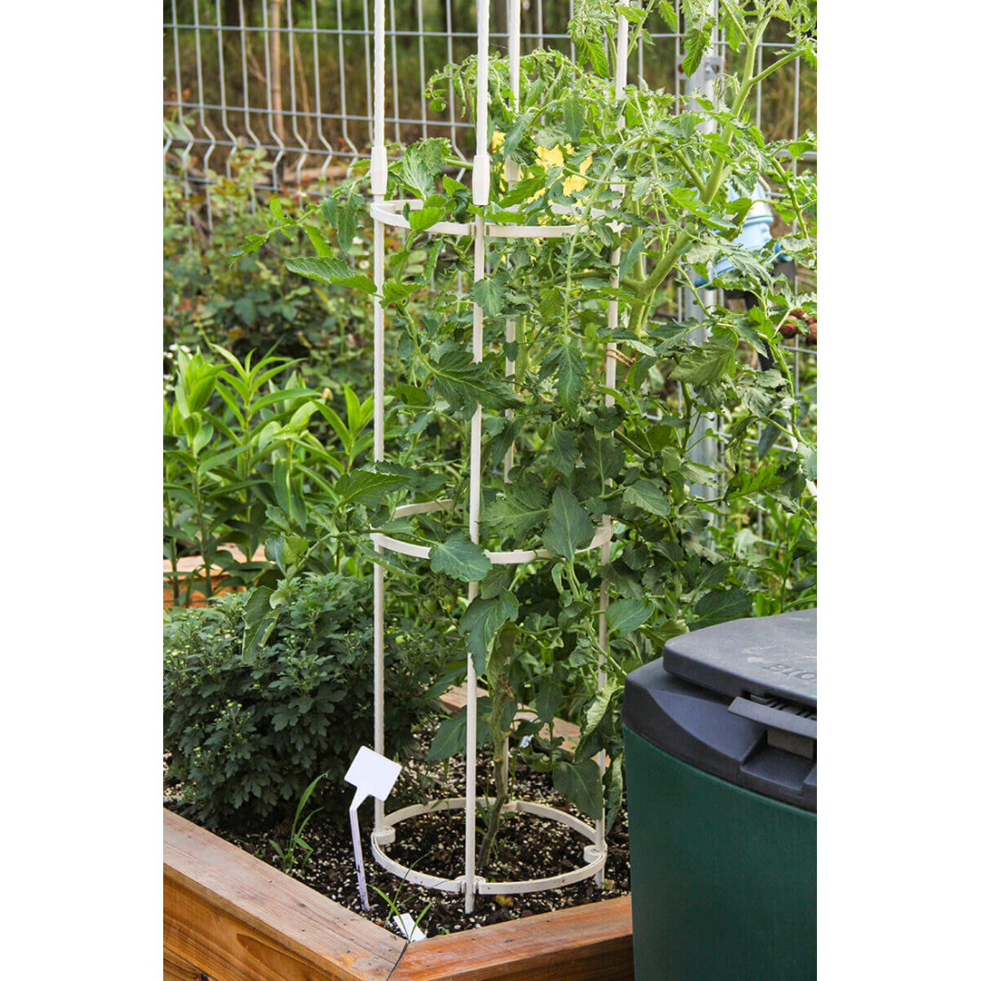Aranżacja Biała pergola na róże, wys. 180cm, metalowa - Cultivo kolor biały 