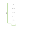 wymiary Biała pergola na róże, wys. 210cm, metalowa - Cultivo