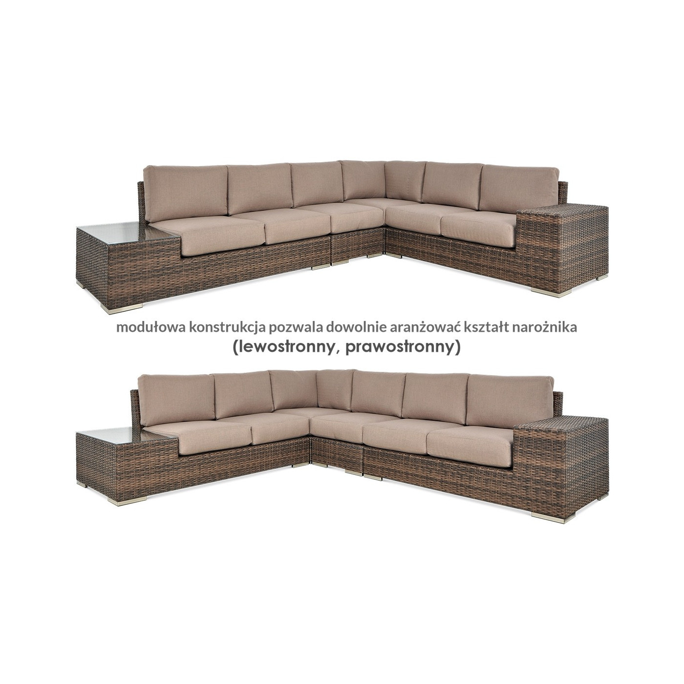 OUTLET 029 Narożnik technorattan AVOCADO Brown