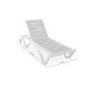 Rycina z wymiarami leżaka LOMBOK White Taupe od firmy Focus Garden