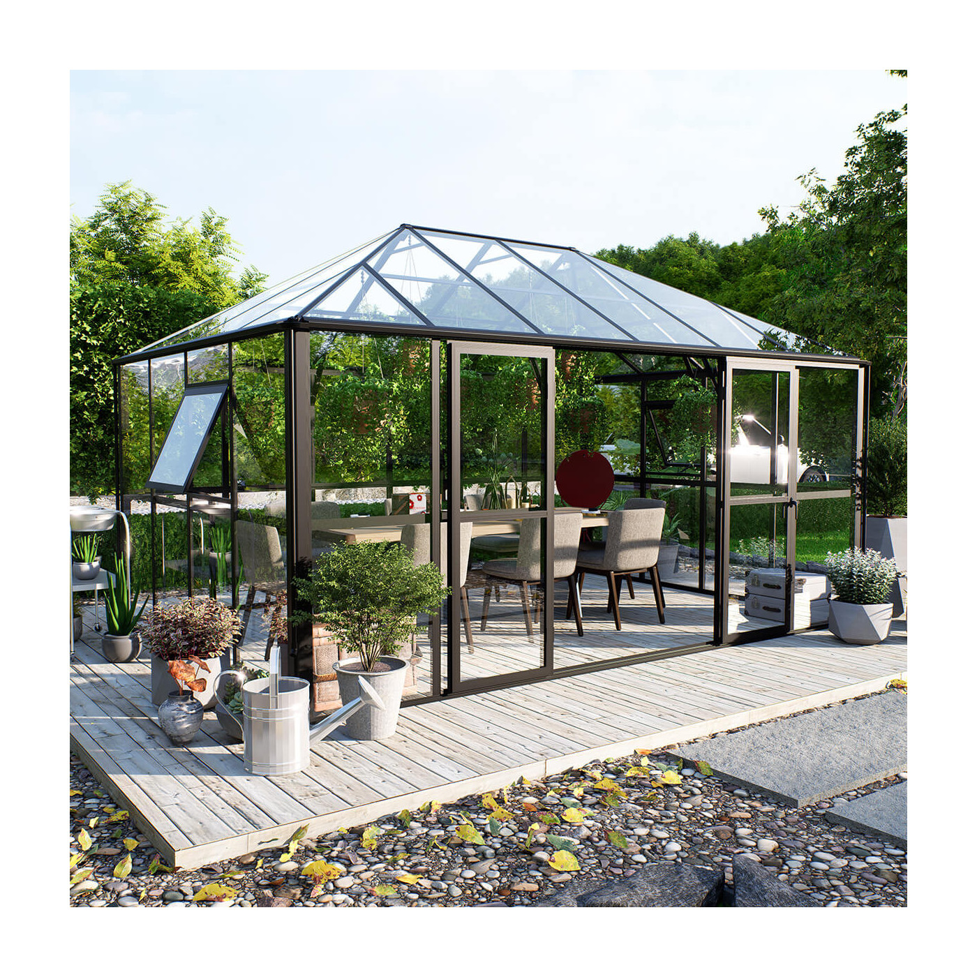 Oranżeria zimowa Gutroof BROADWAY 436x295cm Solid PC+ Glass
