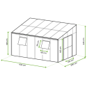 Wymiary ogród zimowy SOHO Black 434x290cm Solid PC + Glass - Gutroof