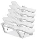 Zestaw pięciu leżaków MONOBLOCK White