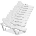 Zestaw dziesięciu leżaków MONOBLOCK White od Focus Garden