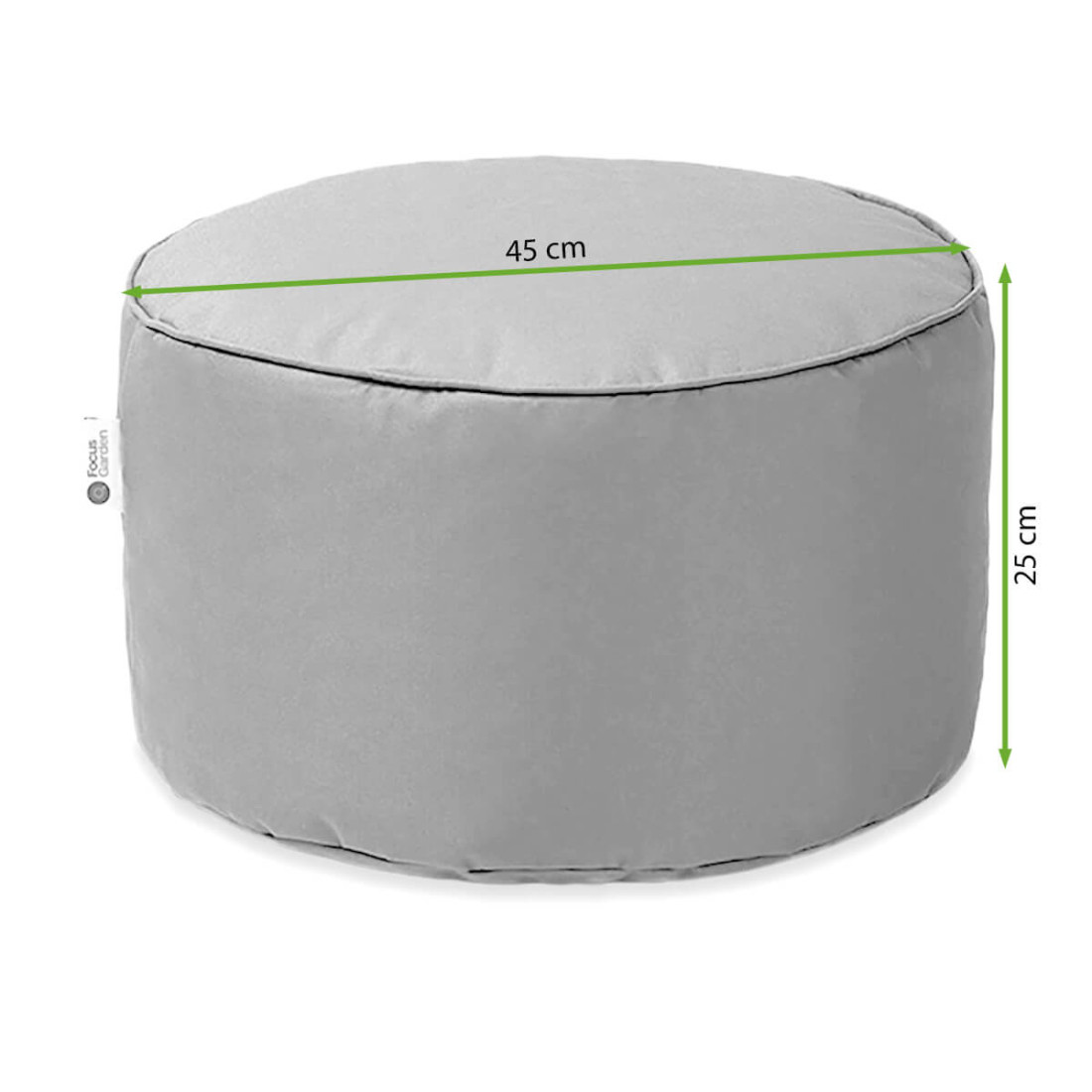Rycina z wymiarami podnóżka FOOTREST od firmy Focus Garden