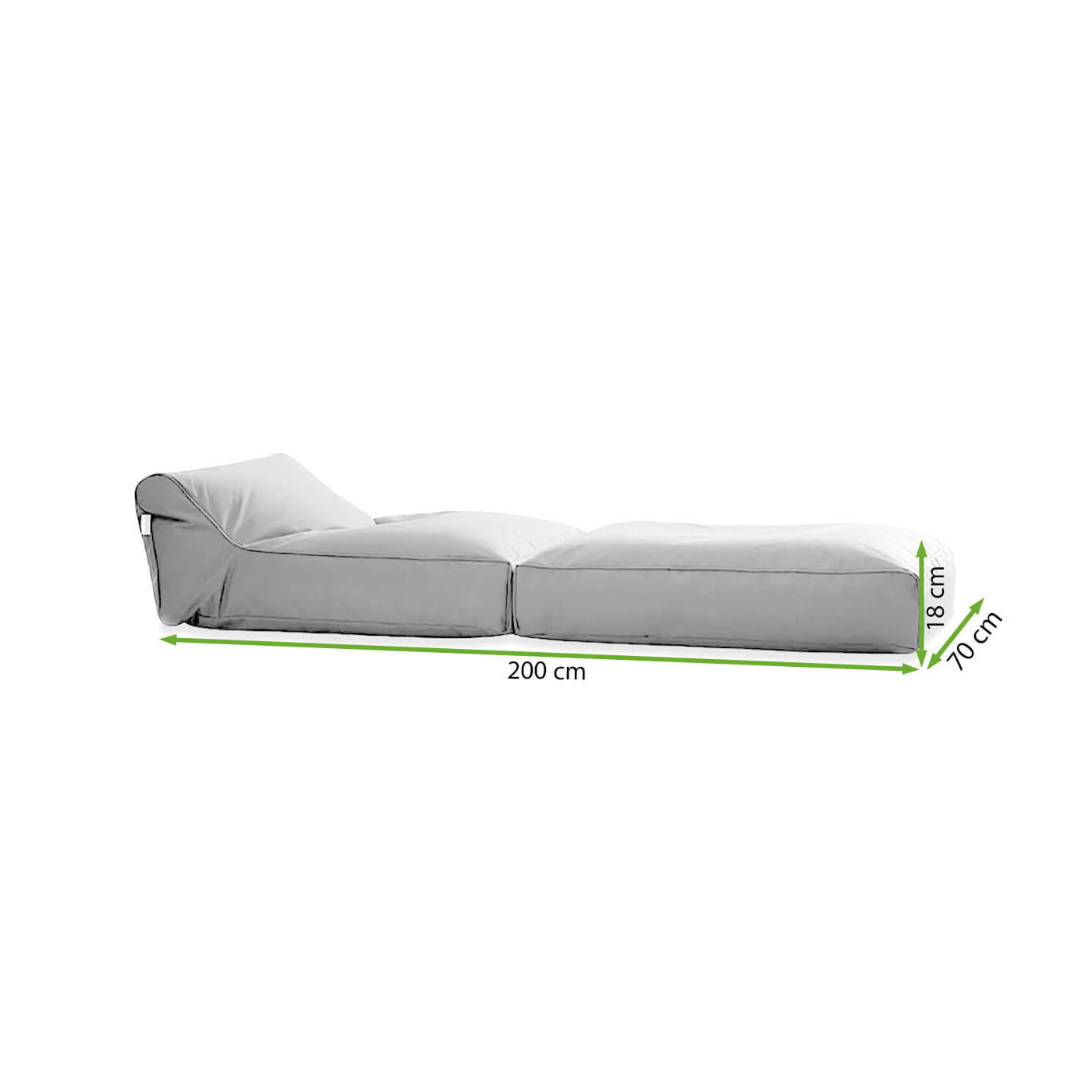 Rycina z wymiarami fotela LOUNGE od firmy Focus Garden
