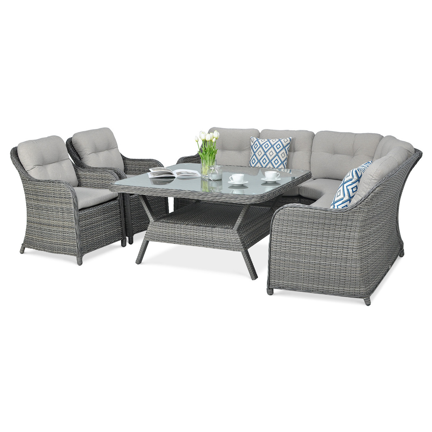 OUTLET 061 Narożnik z technorattanu SAVONA Dark Grey