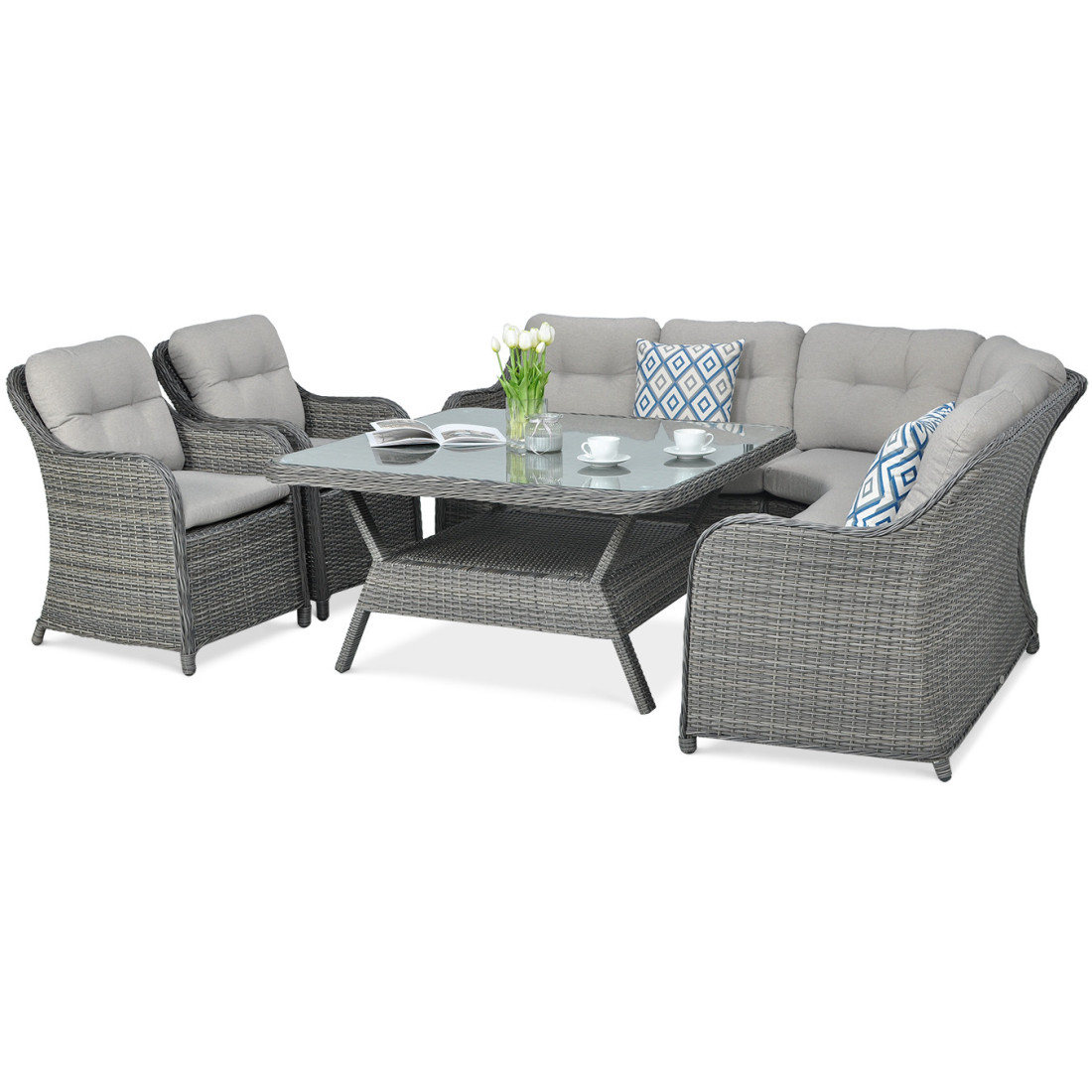 OUTLET 061 Narożnik z technorattanu SAVONA Dark Grey