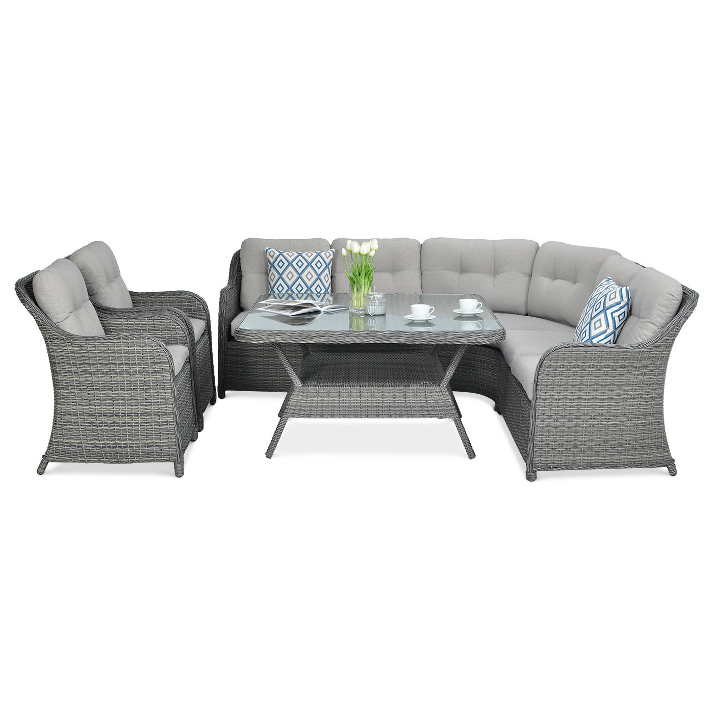 OUTLET 061 Narożnik z technorattanu SAVONA Dark Grey