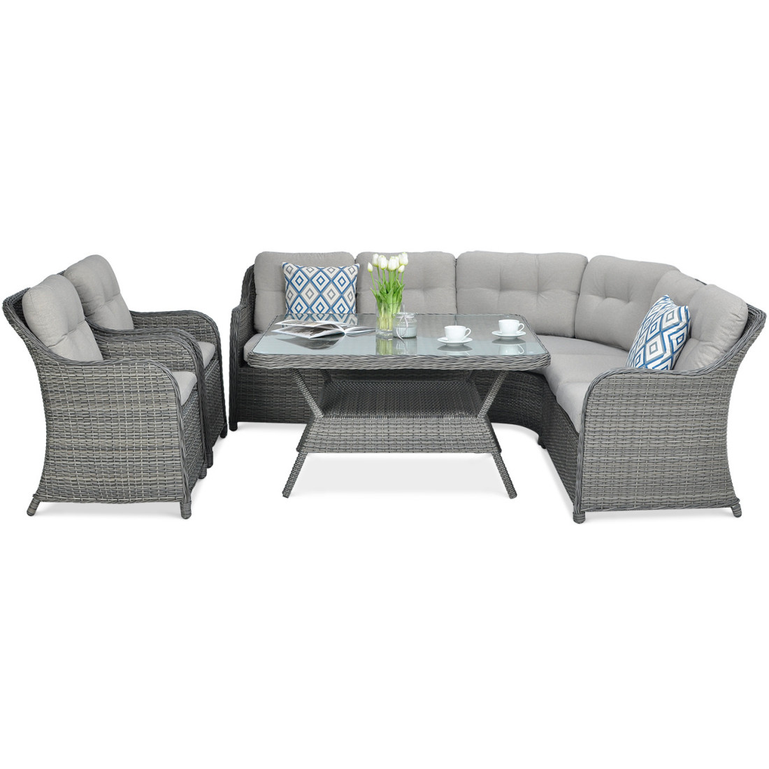OUTLET 061 Narożnik z technorattanu SAVONA Dark Grey