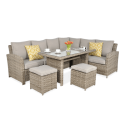 OUTLET 062 Narożnik technorattanowy SANTANA DINING Beige