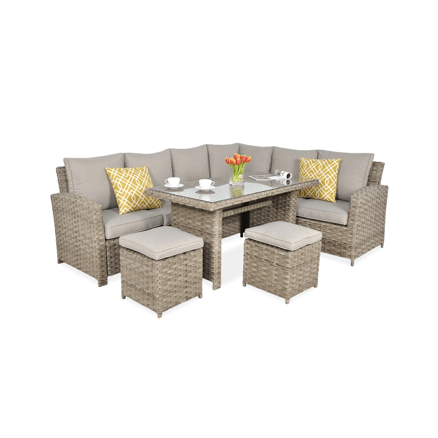 OUTLET 062 Narożnik technorattanowy SANTANA DINING Beige