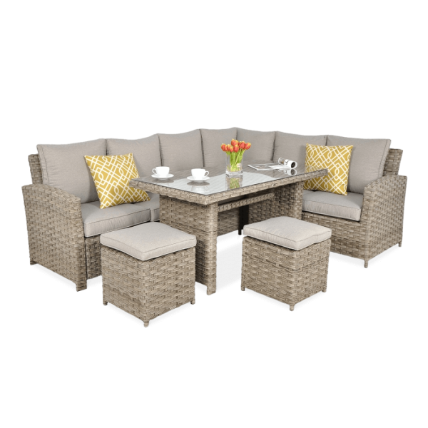 OUTLET 062 Narożnik technorattanowy SANTANA DINING Beige