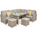 OUTLET 062 Narożnik technorattanowy SANTANA DINING Beige