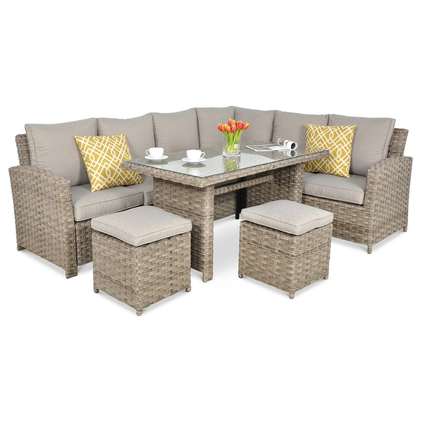 OUTLET 062 Narożnik technorattanowy SANTANA DINING Beige