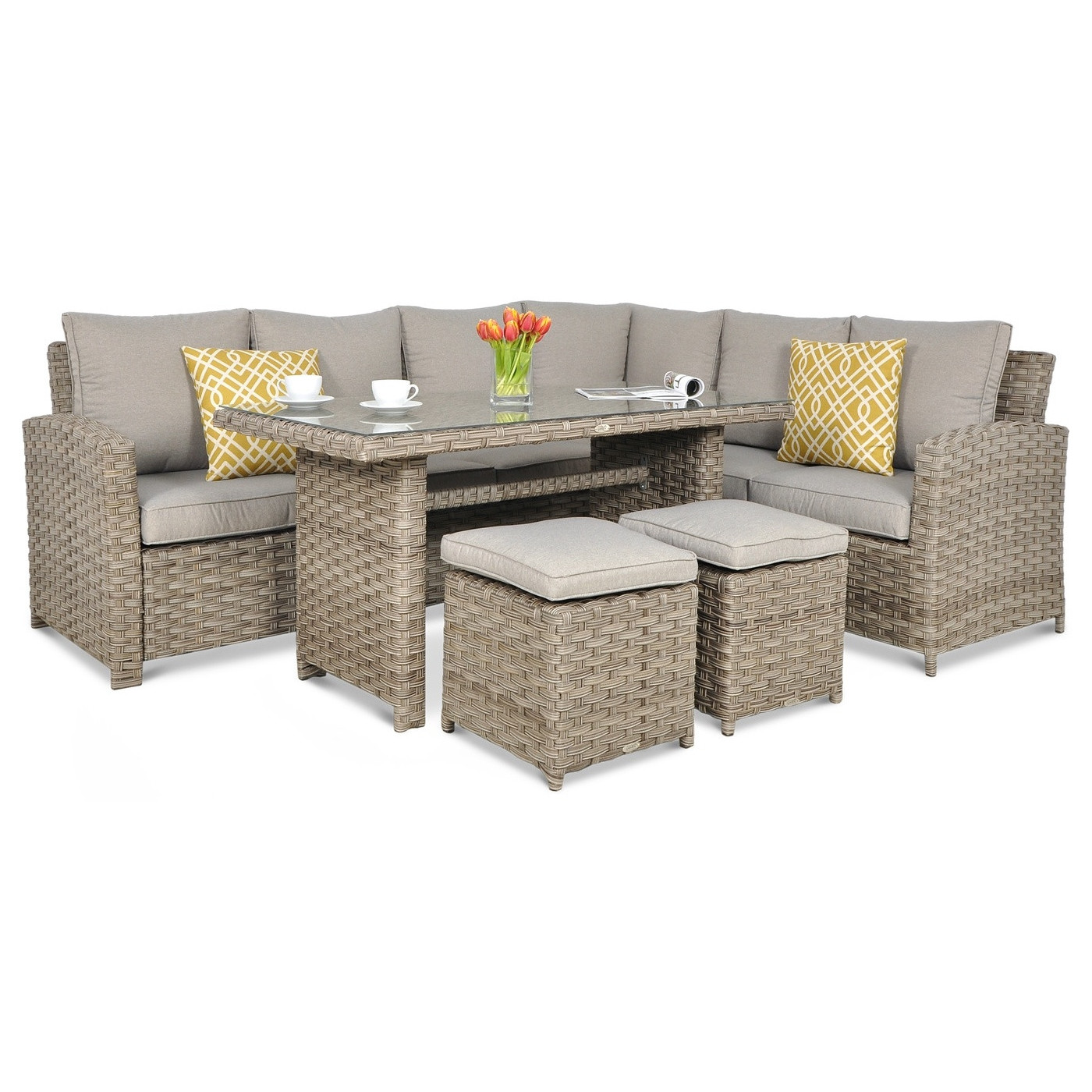 OUTLET 062 Narożnik technorattanowy SANTANA DINING Beige
