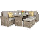 OUTLET 062 Narożnik technorattanowy SANTANA DINING Beige