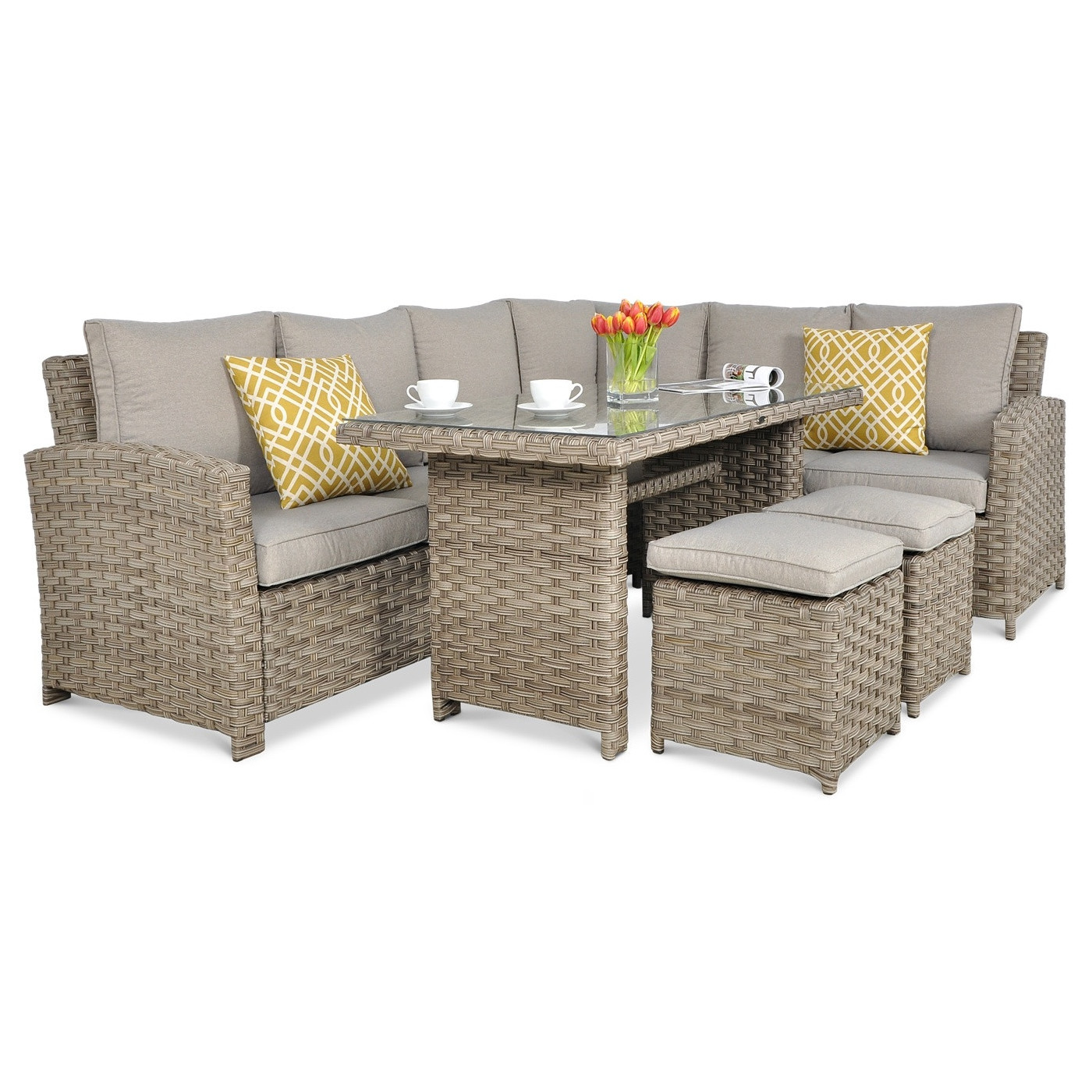 OUTLET 062 Narożnik technorattanowy SANTANA DINING Beige