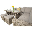 OUTLET 062 Narożnik technorattanowy SANTANA DINING Beige