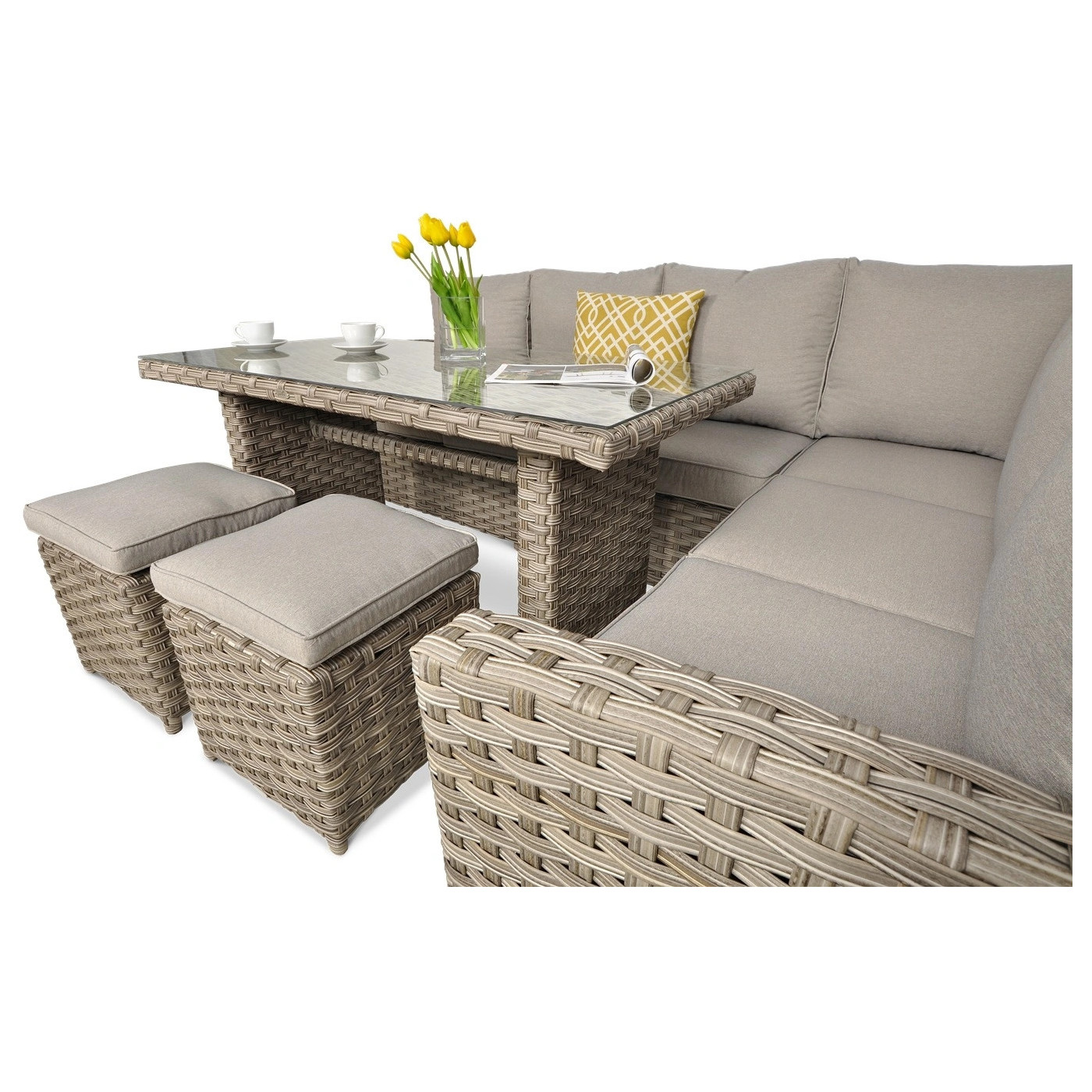 OUTLET 062 Narożnik technorattanowy SANTANA DINING Beige