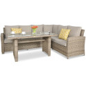 OUTLET 062 Narożnik technorattanowy SANTANA DINING Beige