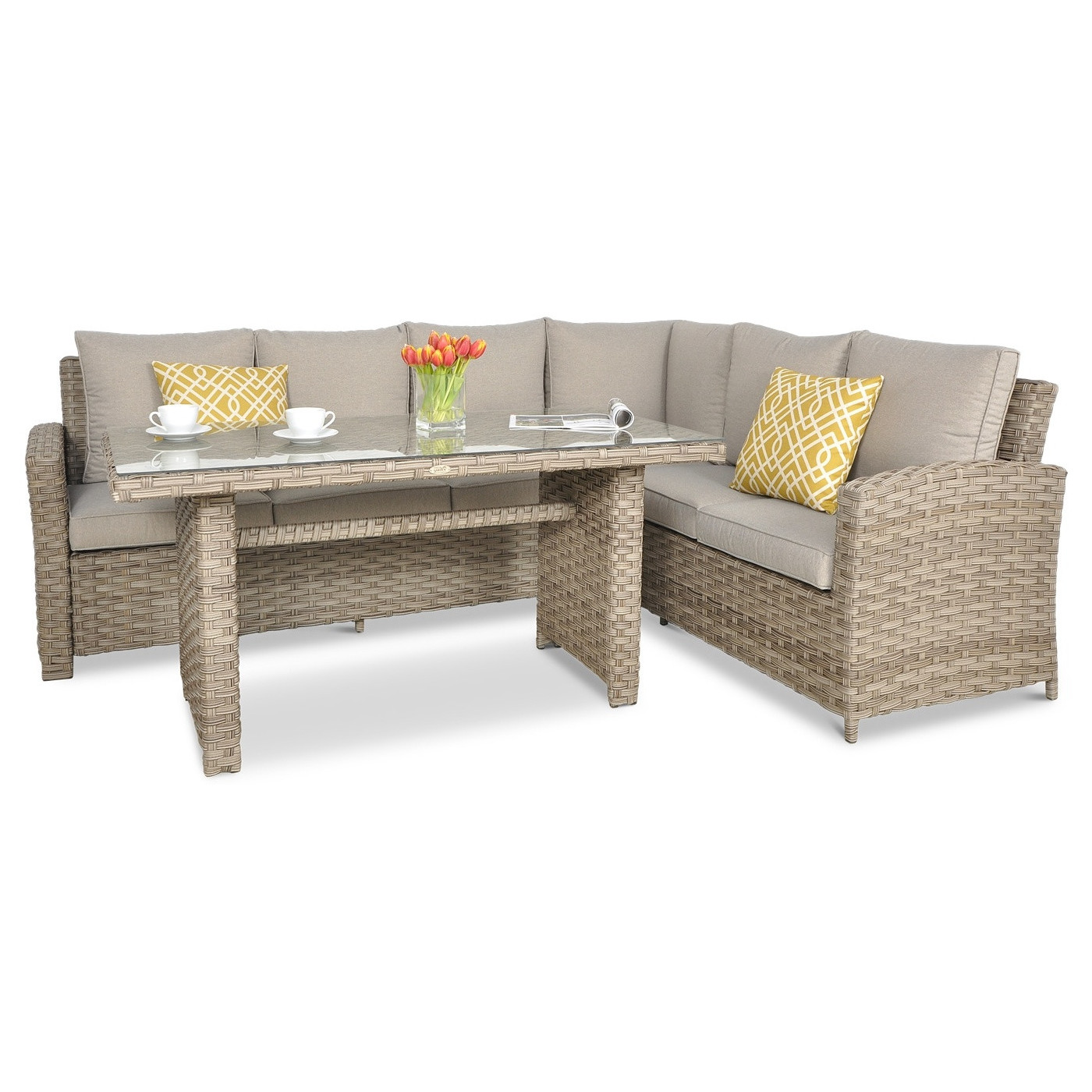 OUTLET 062 Narożnik technorattanowy SANTANA DINING Beige