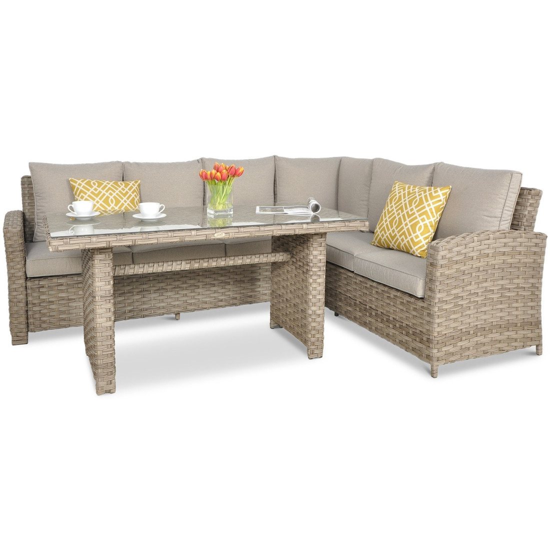 OUTLET 062 Narożnik technorattanowy SANTANA DINING Beige