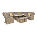 OUTLET 063 Narożnik z technorattanu TRIVENTO DINING Brown
