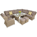 OUTLET 063 Narożnik z technorattanu TRIVENTO DINING Brown