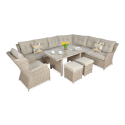 OUTLET 066 Narożnik z technorattanu TRIVENTO DINING Light Beige