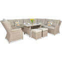 OUTLET 066 Narożnik z technorattanu TRIVENTO DINING Light Beige