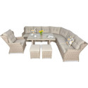 OUTLET 066 Narożnik z technorattanu TRIVENTO DINING Light Beige