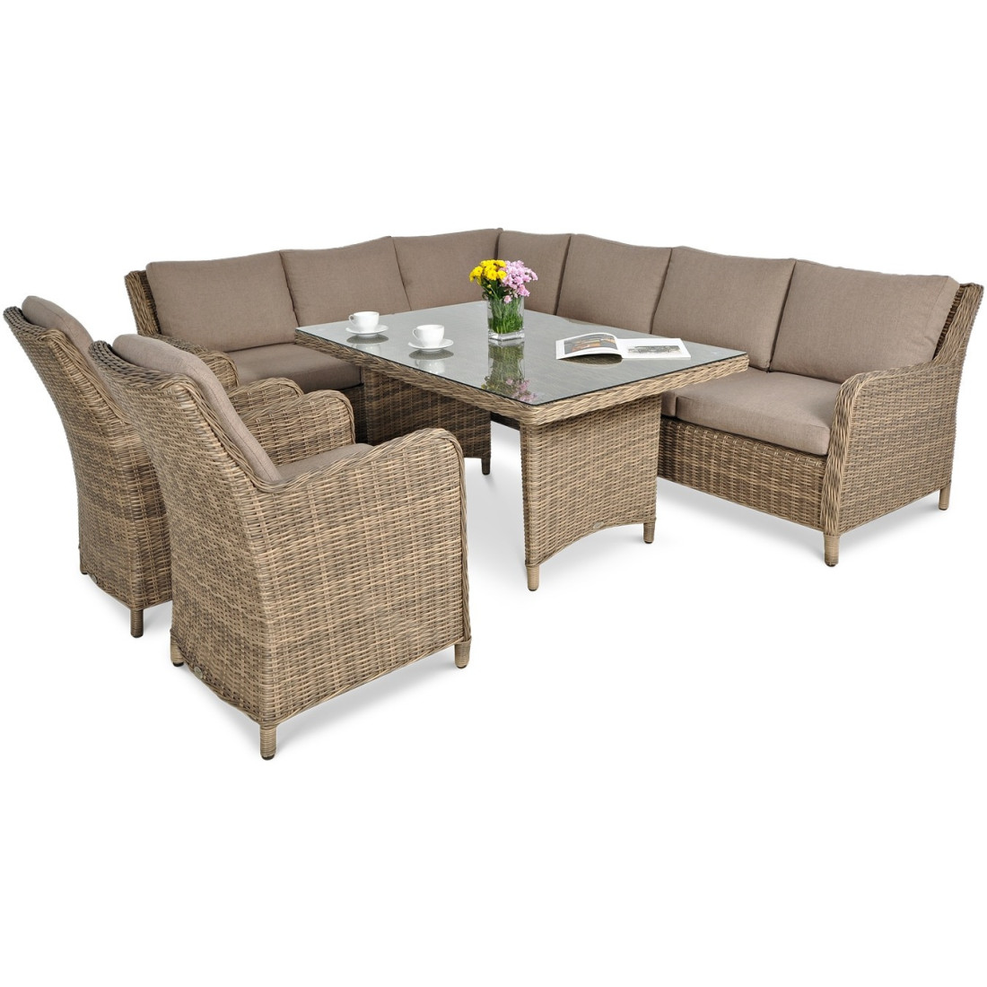 OUTLET 144 Narożnik z technorattanu MARYLAND Brown